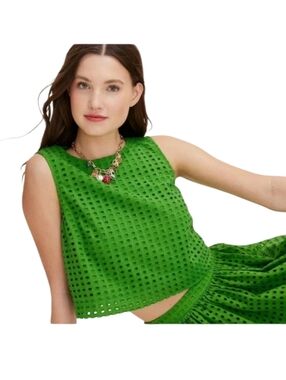 Kate Spade NY x Target Green Eyelet Sleeveless Crop Top NWT XL